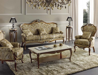 Sofa set in veneer and textile Andr?, Arve Style