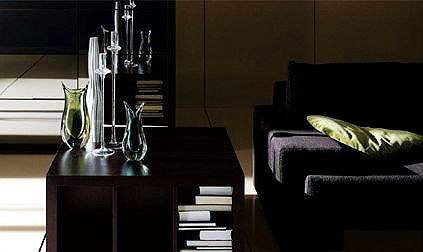 Low table in dark oak veneer, Tema - Presotto