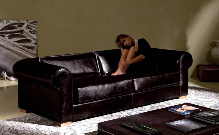 Large sofa with rounded armrests, PICCADILLY - Valdichienti