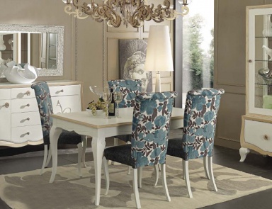 For dining room set in white lacquer with veneers Chantal, Arve Style
