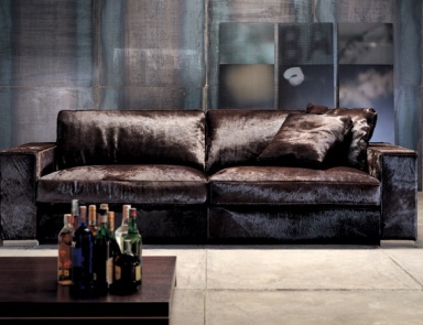 Sofa in leather / textile upholstery, SUPEROTTO - Valdichienti