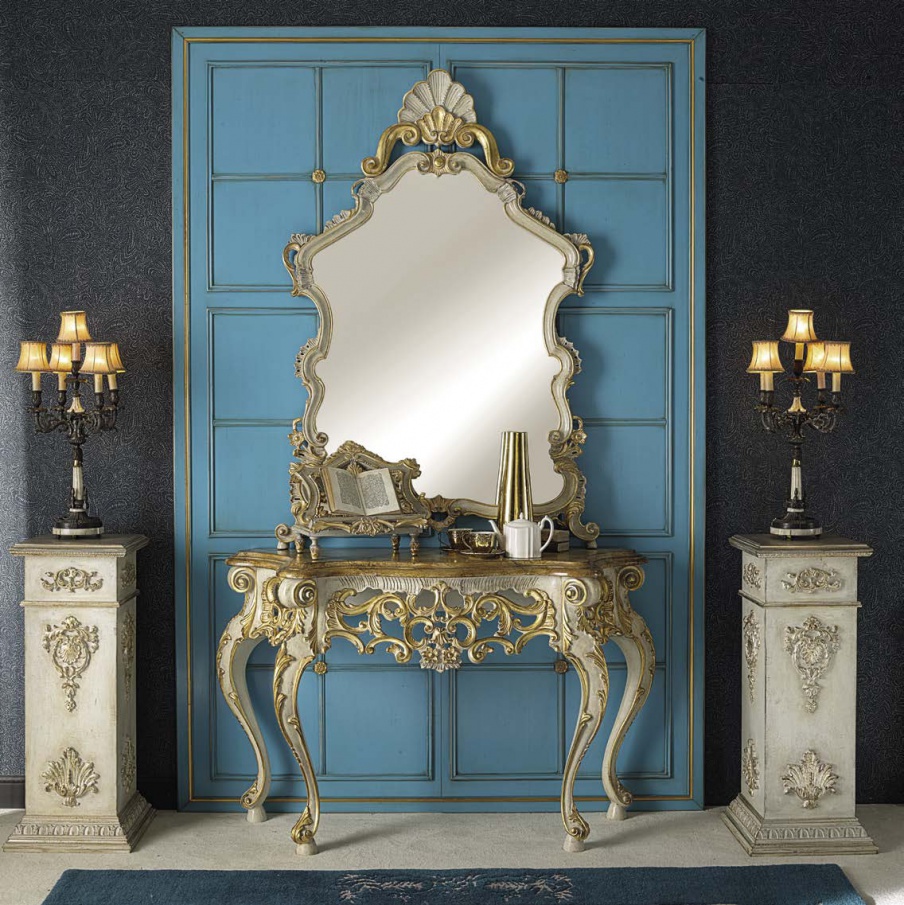 Console with mirror and marble array Ercole, Arve Style