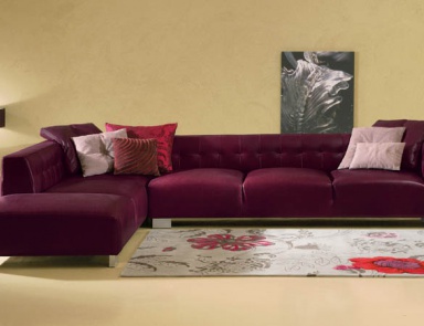 Sofa in leather upholstery, GORDON SQUARE - Valdichienti