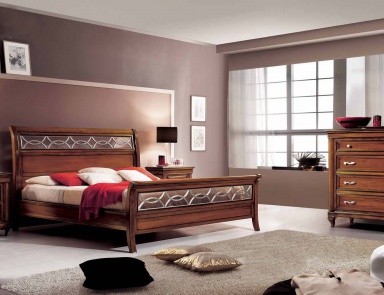 Bedroom (Suite bedroom) with finish with silver leaf, Mirandola Export