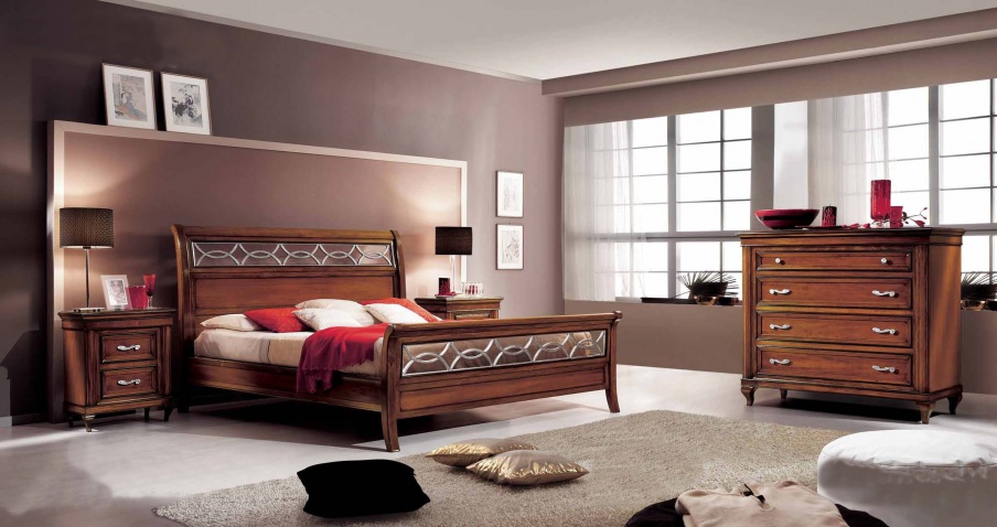 Bedroom (Suite bedroom) with finish with silver leaf, Mirandola Export