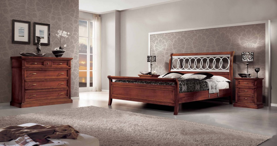 Bedroom (Suite bedroom) with a finish of walnut wood, Mirandola Export