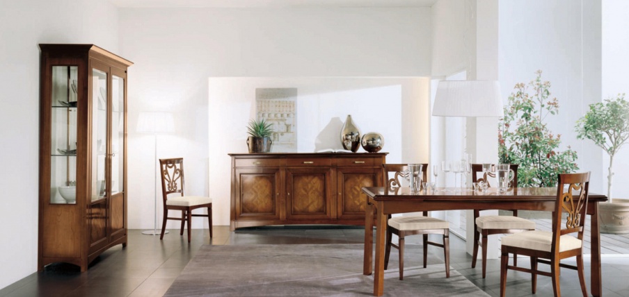 For dining room set with inlaid geometric shapes Naima, Arve Style