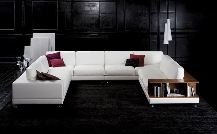 Modular sofa in leather / textile upholstery, RIBALDO - Valdichienti