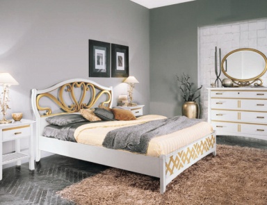 Set for bedroom in white and Golden tones Naima, Arve Style