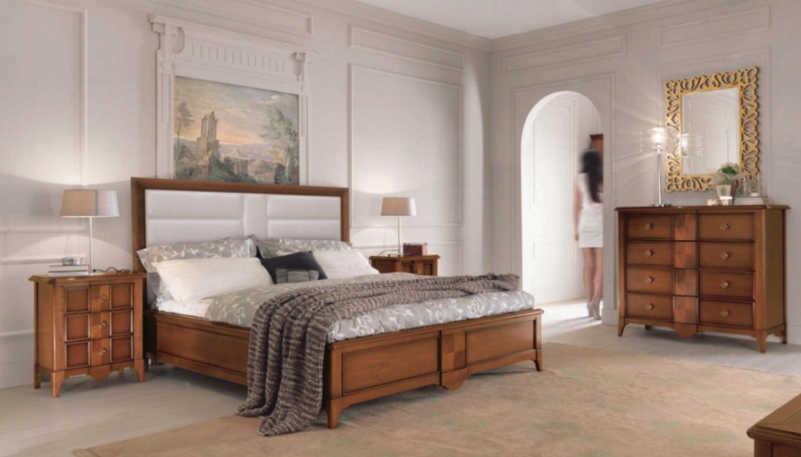 The bed in the finish from eco-leather and veneer Salieri, Arve Style