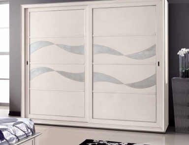 Wardrobe with silver leaf, Mirandola Export