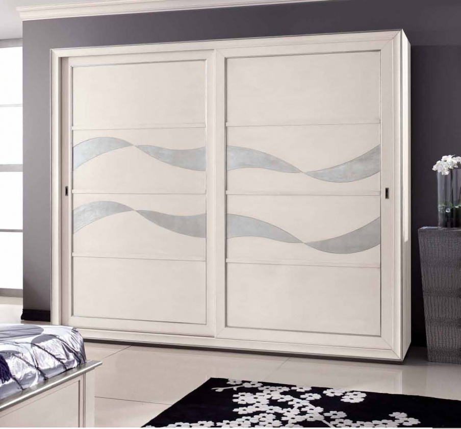 Wardrobe with silver leaf, Mirandola Export