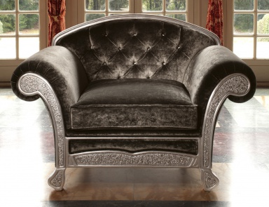 Armchair with wooden frame Trevi, Domingo Salotti