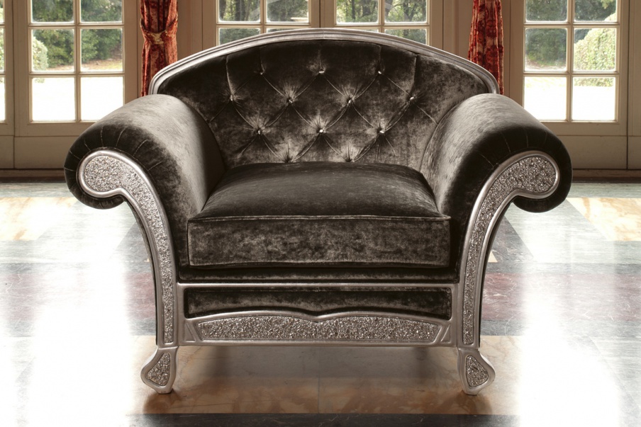 Armchair with wooden frame Trevi, Domingo Salotti