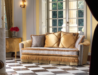 Sofa bed wooden frame Malvina cannelloni, Domingo Salotti