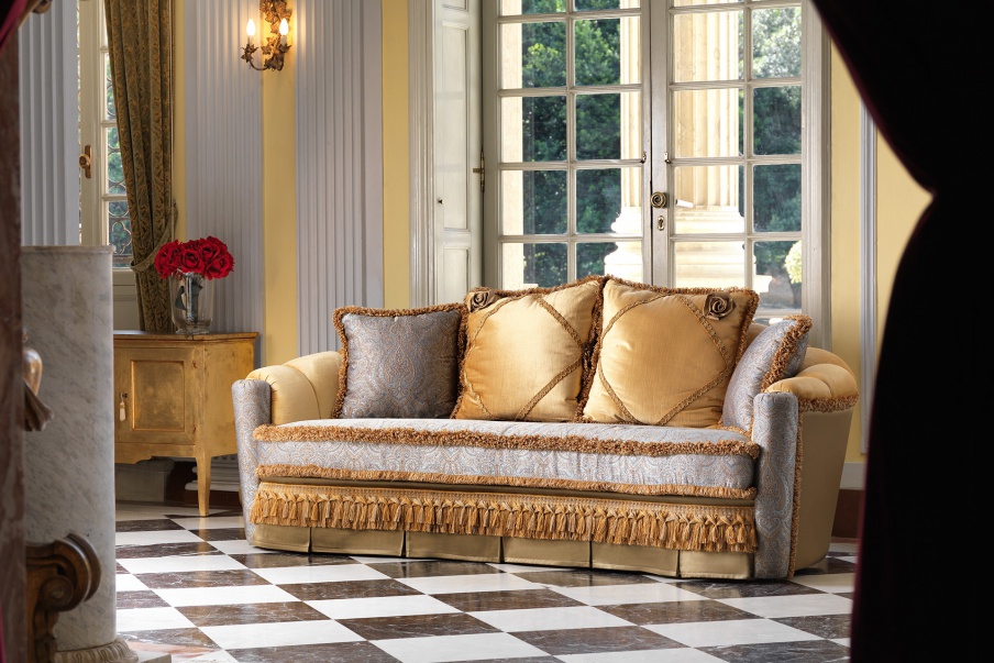 Sofa bed wooden frame Malvina cannelloni, Domingo Salotti