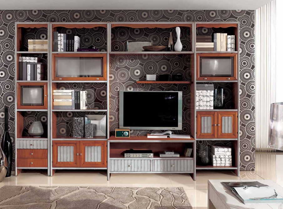 Modular system for TV with drawers, Mirandola Export