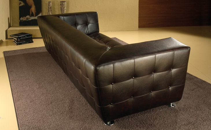 Two seater sofa in leather / textile upholstery, MAXISOFT - SUPEROTTO - Valdichienti