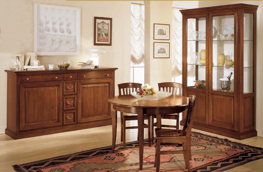 Dining room (set for the dining room) with fold-out table, Mirandola Export