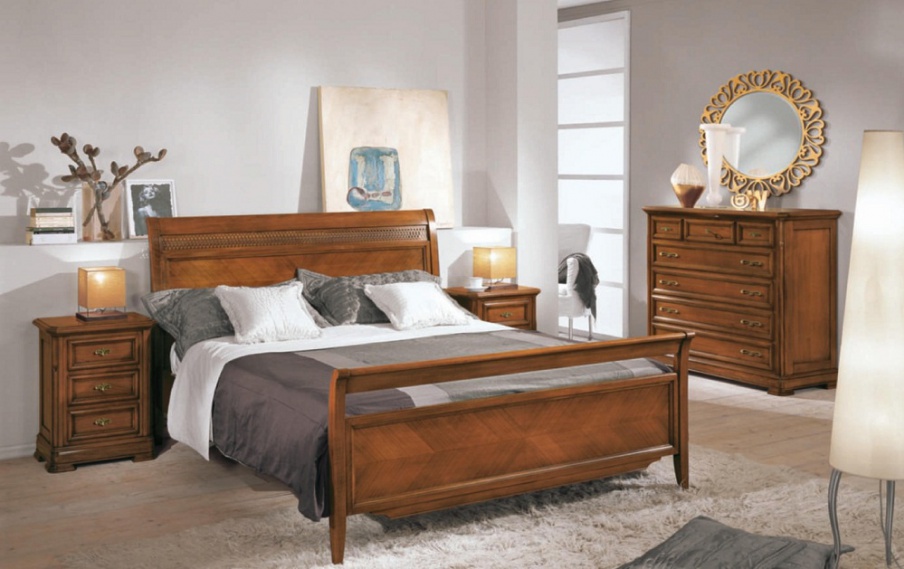 Set for bedroom made of solid wood in veneer Capri, Arve Style