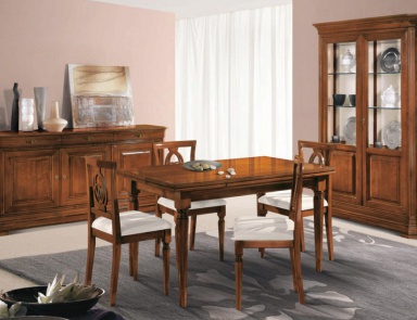 Set for the dining room solid wood veneer in Amalfi, Arve Style