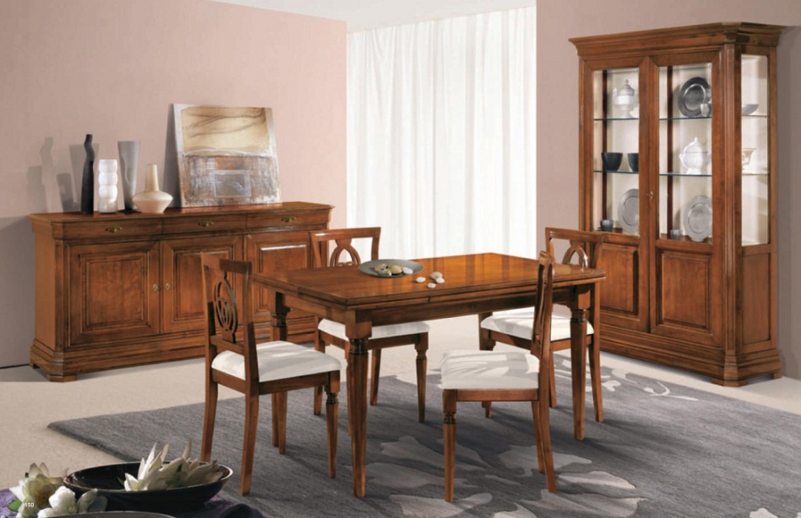 Set for the dining room solid wood veneer in Amalfi, Arve Style