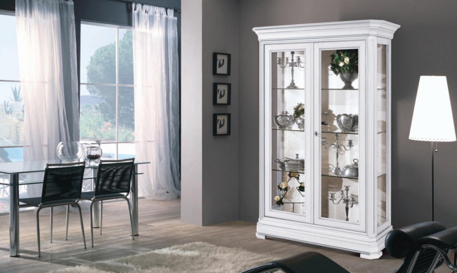 Showcase with hinged flap in glass Amalfi, Arve Style