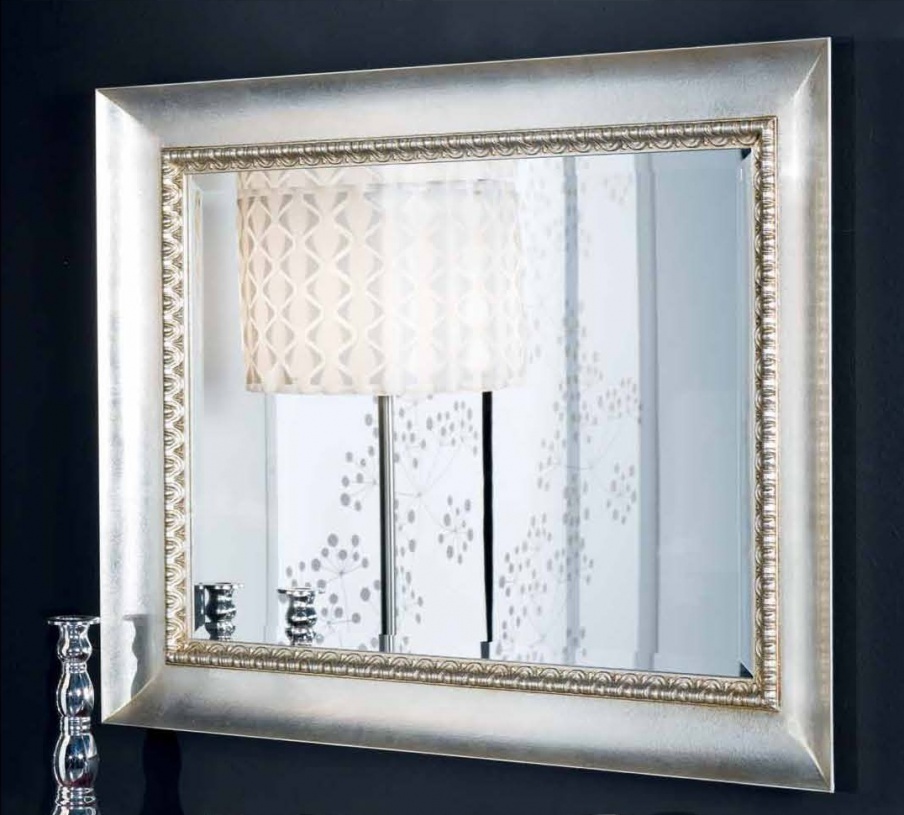 Wall mirror with silver finish, Mirandola export