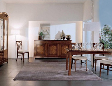 Showcase with 2 doors with inlaid Naima, Arve Style (showcase, sideboard for living room, Italy)