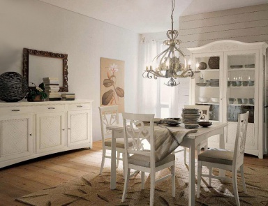 For dining room set in white lacquer with exquisite carvings Naima, Arve Style