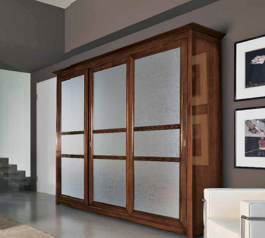 Wardrobe with sliding doors in glass Naima, Arve Style