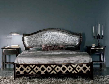 Bedroom set in lacquer shade wenge and silver Naima, Arve Style