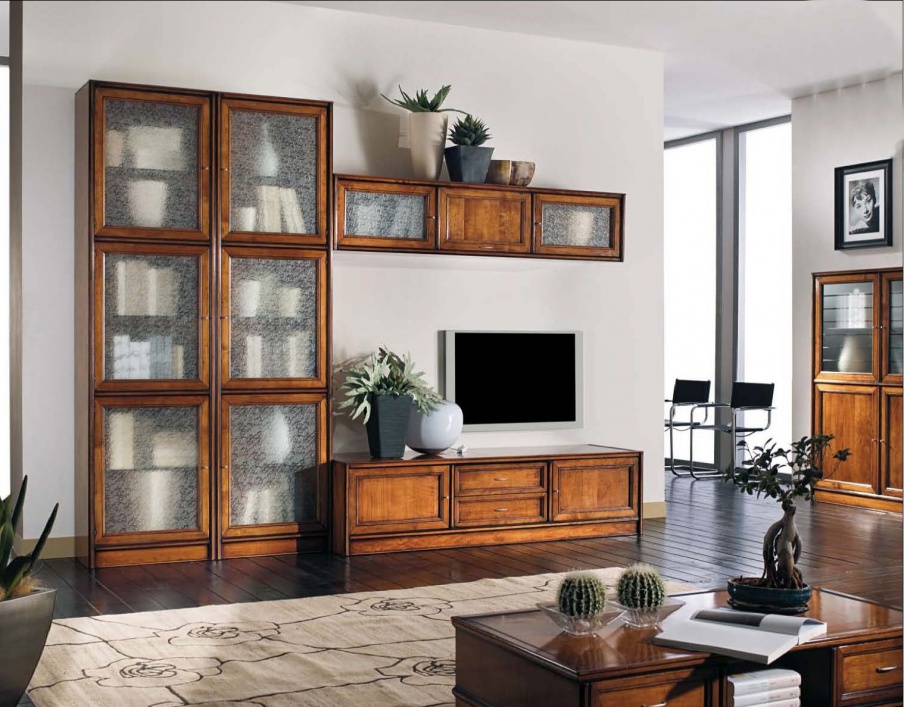 Modular system with shelves for TV, Mirandola Export