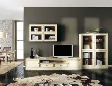 Modular system with shelves for TV, Mirandola Export