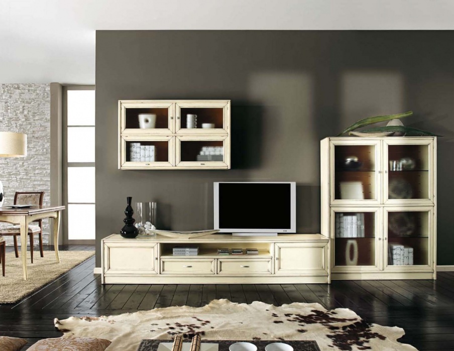 Modular system with shelves for TV, Mirandola Export