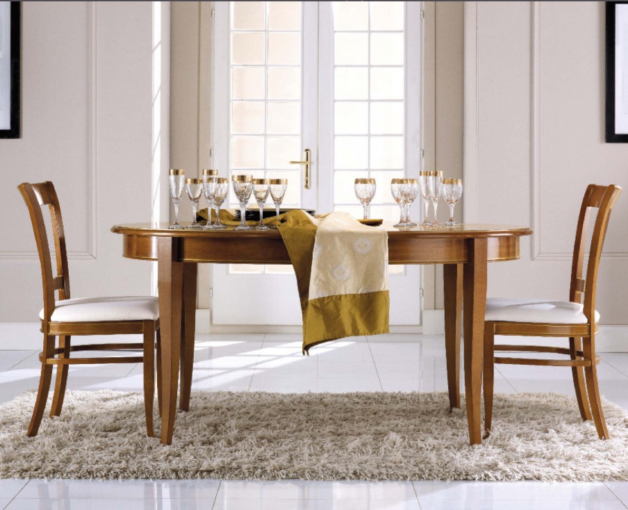 Dining room (set for the dining room) with sliding table, Mirandola Export