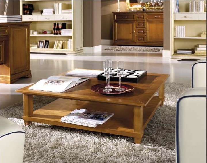 Coffee table with bottom shelf, Mirandola Export