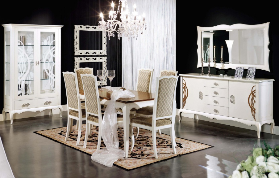 Dining room (dining set) with high chairs, Mirandola Export