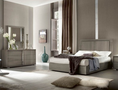 Set for bedroom in veneer shade of gray, Tivoli, Alf