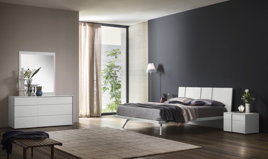 Bedroom set in white finish with a glossy finish Will, Alf