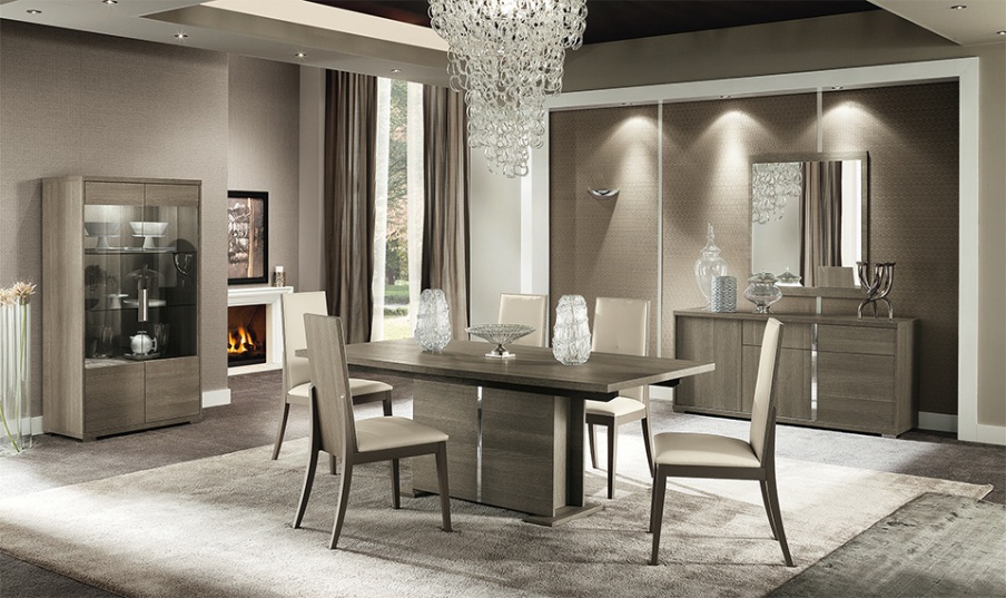 Set for the dining room in veneer with a gray undertone Tivoli, Alf