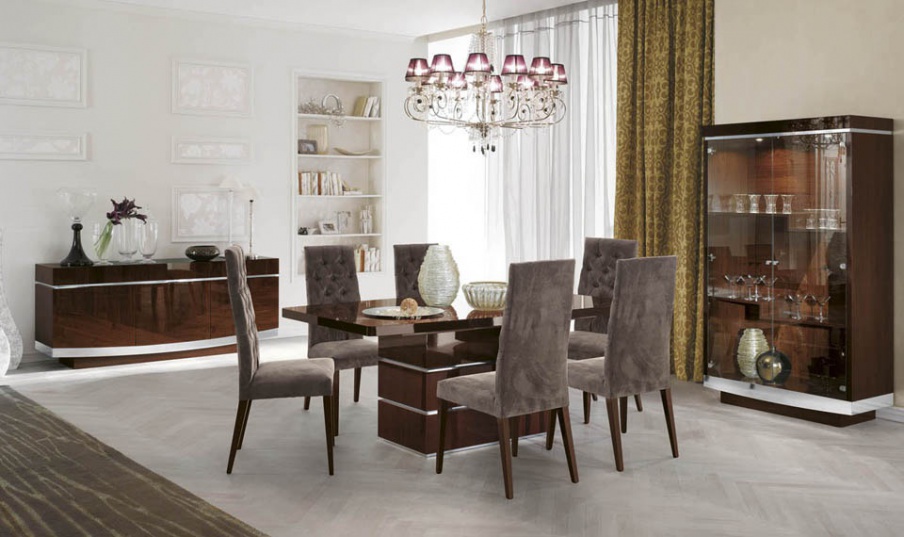 Set for the dining room of wood in the veneer finish and metal Daphne, Alf