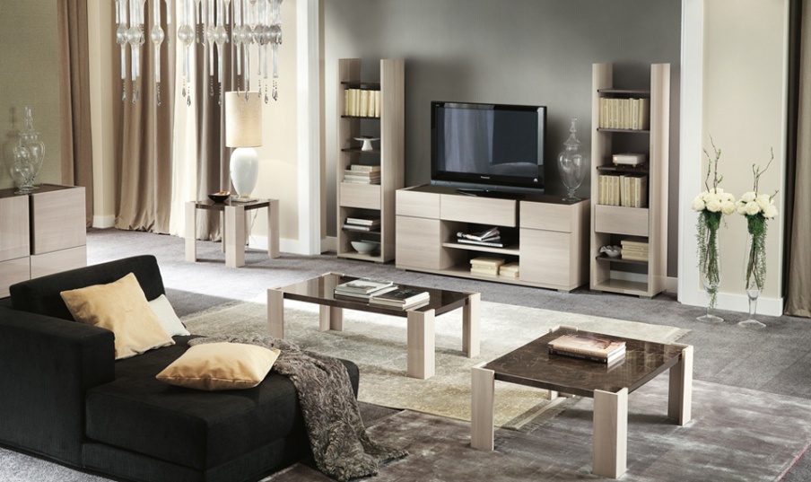 Sofa set in veneer and marble Teodora, Alf