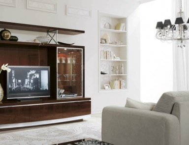 Modular system for TV glass, wood and metal Garda, Alf