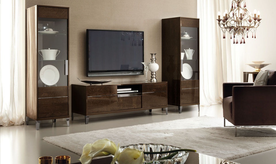 Sofa set in veneer with metal elementami Murano, Alf Luxury