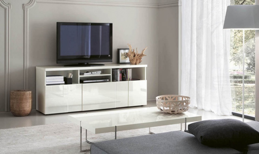 Cabinet for TV in white glossy lacquer Stella, Alf