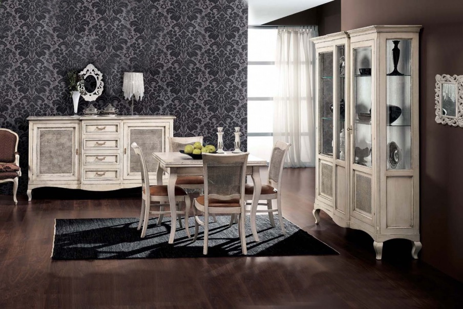Dining room (dining set) trimmed with Vienna straw, Mirandola Export