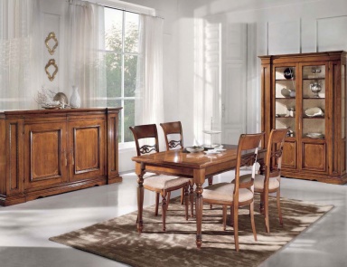 Dining room (dining set) with decorative inlay, Mirandola Export
