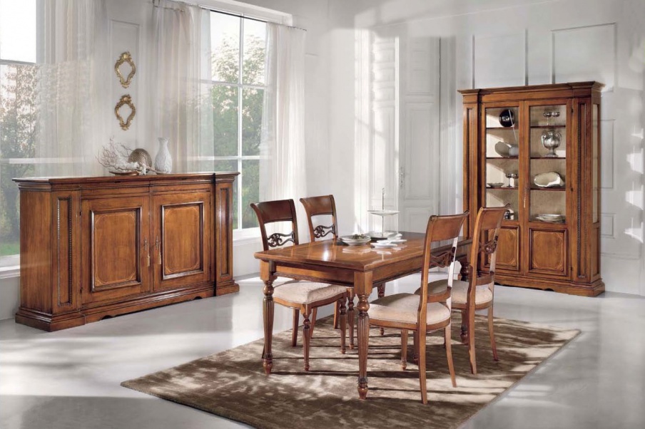 Dining room (dining set) with decorative inlay, Mirandola Export