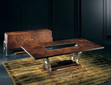 Tricuspid Cabinet on chrome metal legs-runners, AXOCR - Smania